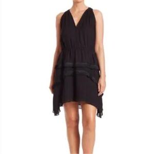 Derek Lam 10 Crosby Black Fringe Cocktail Mini Sleeveless Dress Womens 0